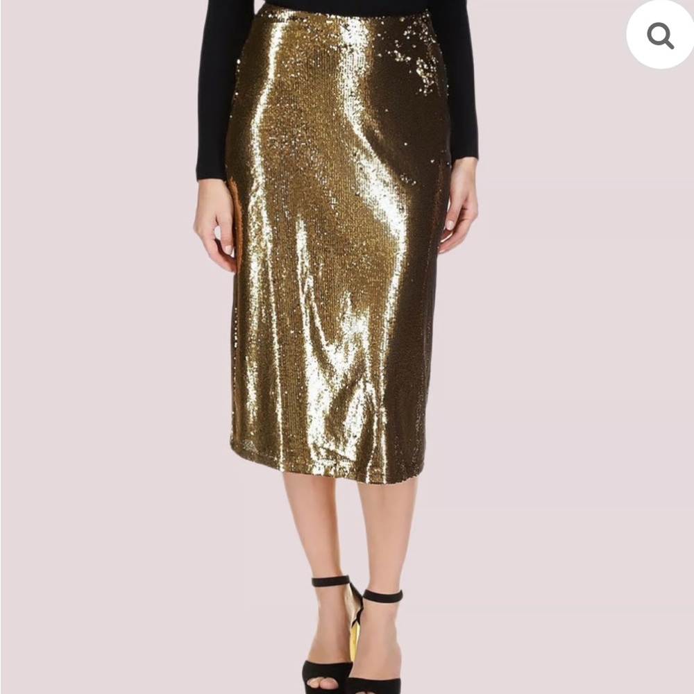 Michael kors women gold sequin A-line skirt médium